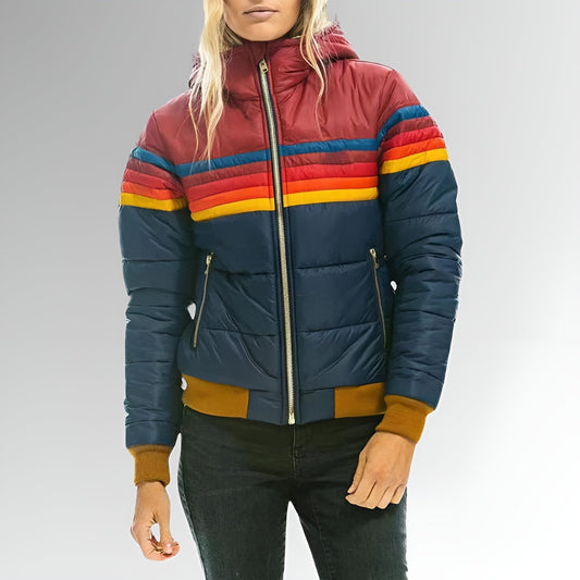 Katrina | Rainbow Striped Zip-Up Jacket