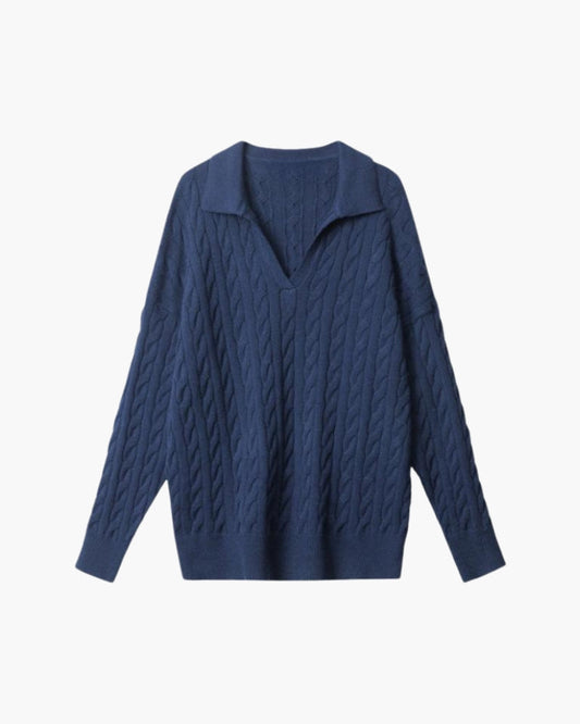 Luxurious V-Neck Knitted Wool Sweater