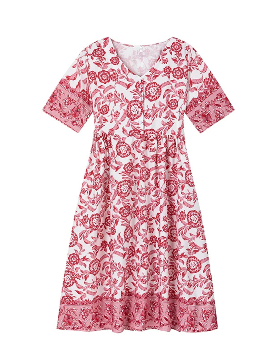 Quartzo Floral Dress | Long Sleeves (Premium V Line)
