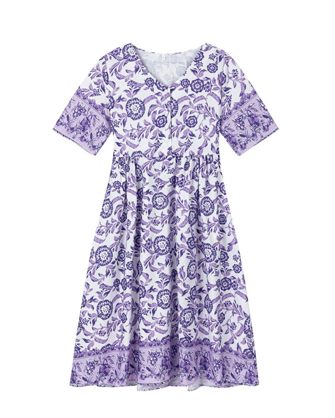 Quartzo Floral Dress | Long Sleeves (Premium V Line)