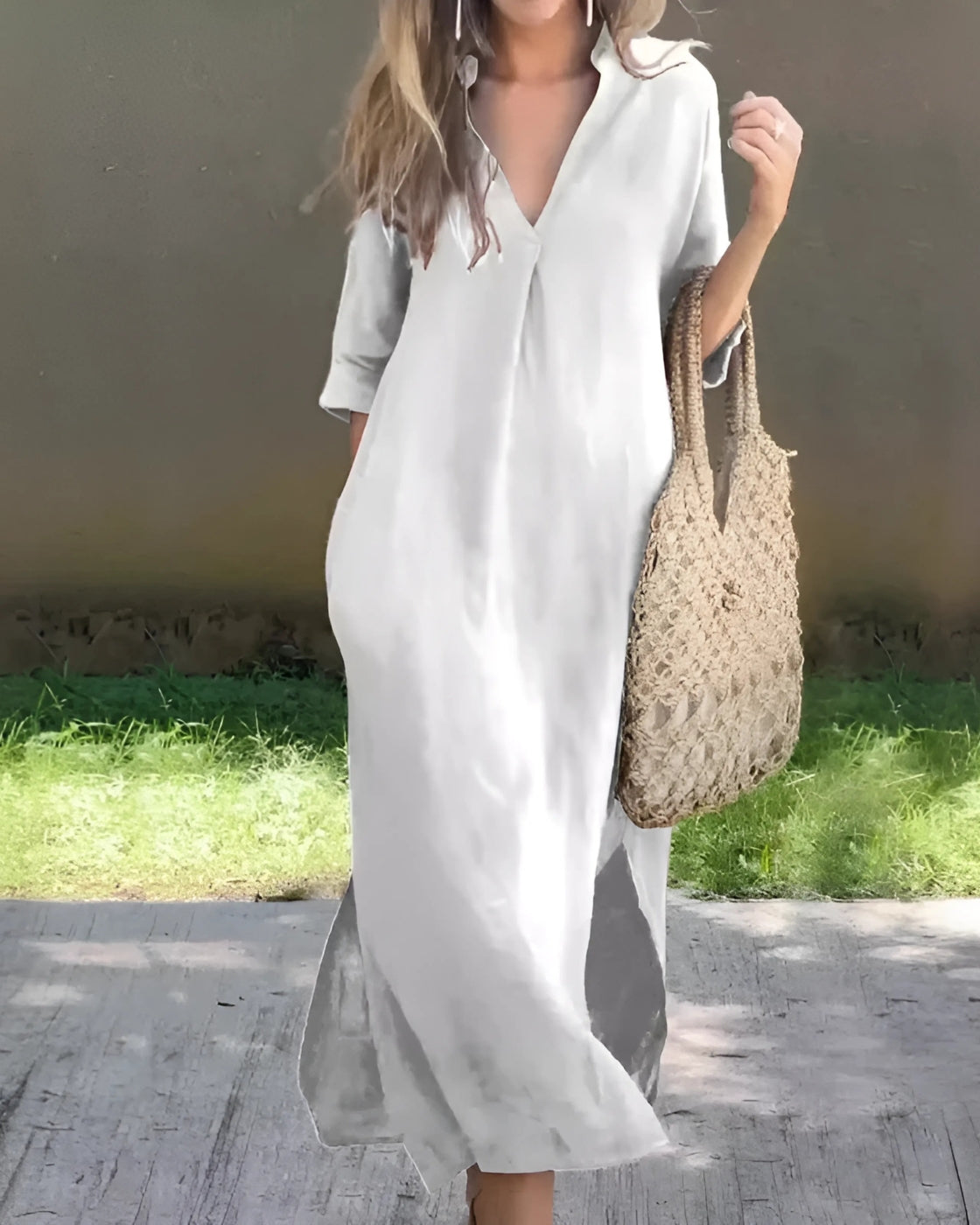 Chiara Dress | V-Neck - Premium Linen (Blogger Favorite)