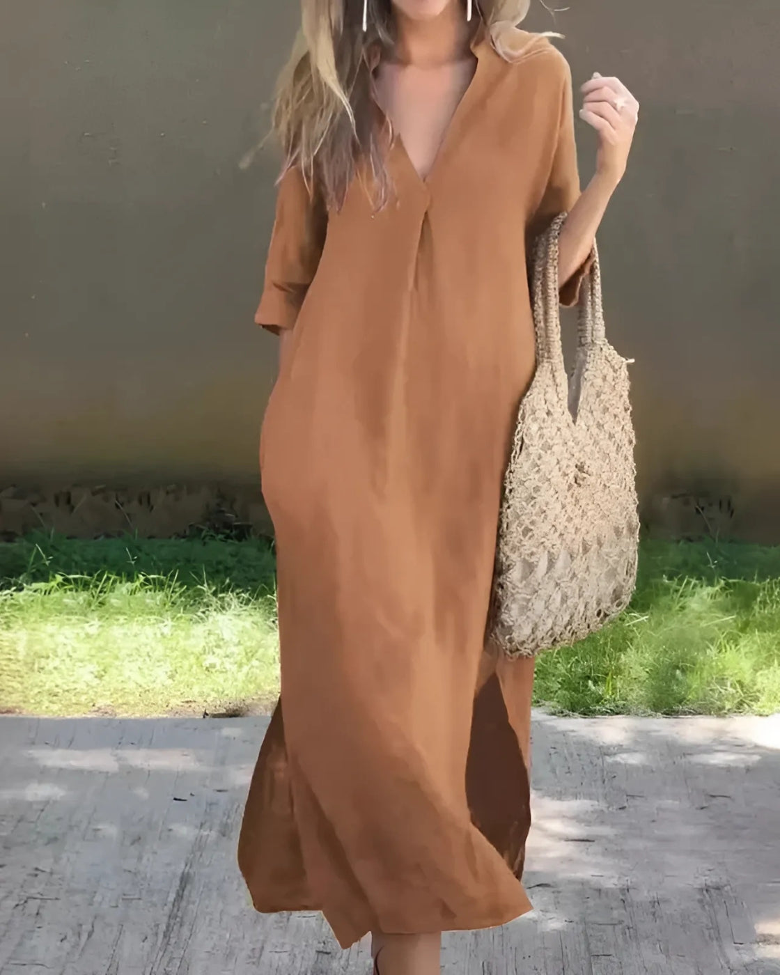 Chiara Dress | V-Neck - Premium Linen (Blogger Favorite)