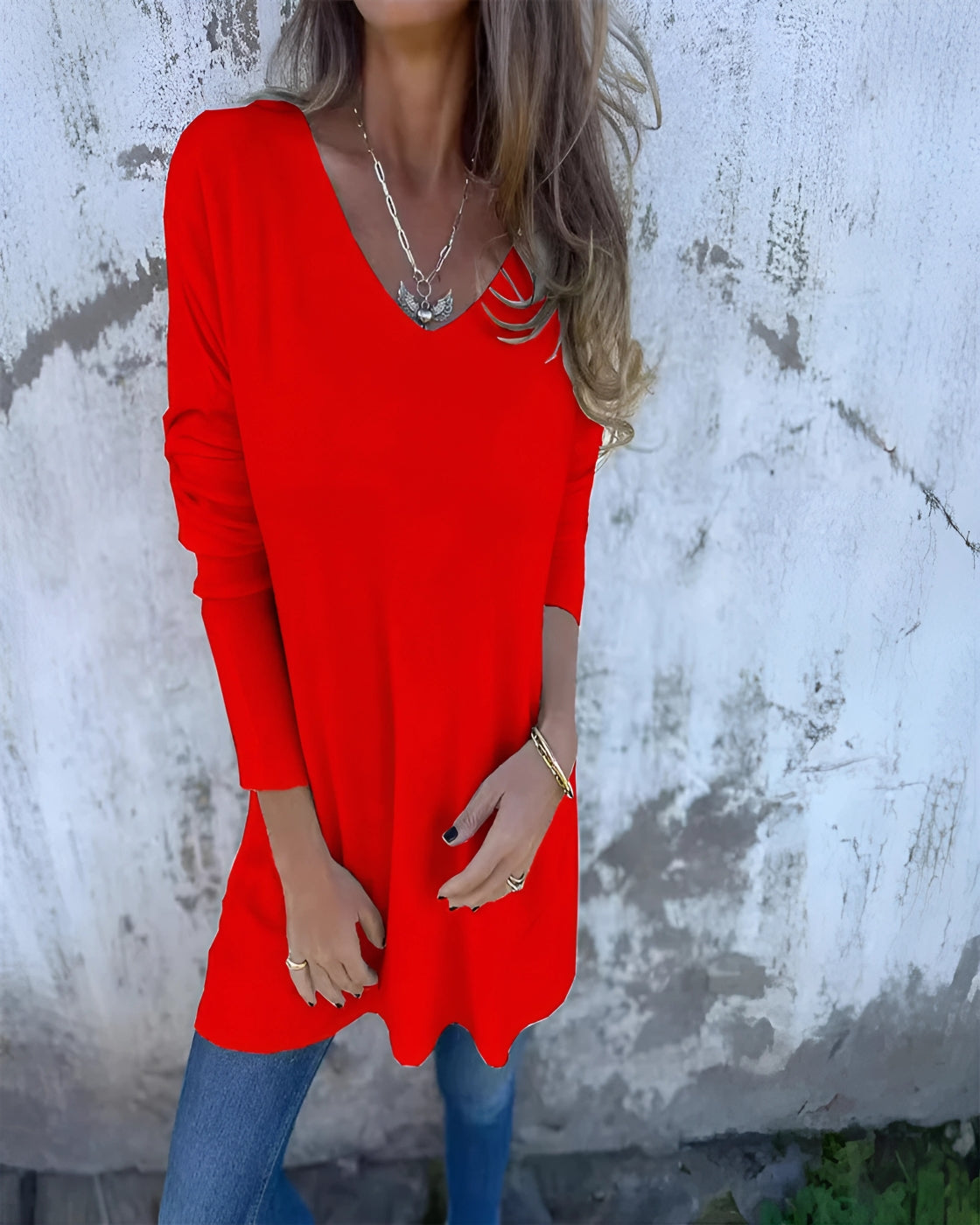 Eva Shirt | V-neck - Delicate and Cool (Premium Cotton)