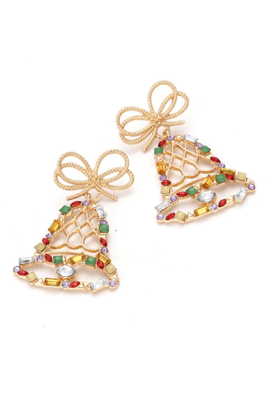 Sparkling Jingle Bells Diamante Drop Earrings