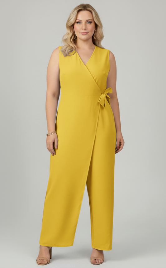 Bela Jumpsuit | V-neck - (Bloggers' Favorite)