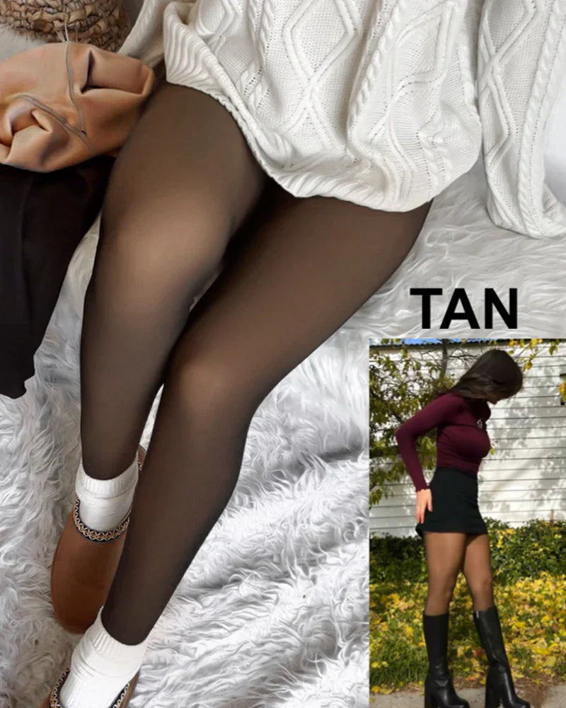 Sheer Fleece-Lined Tights
