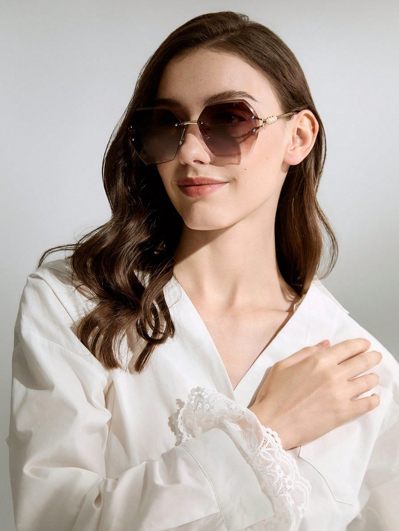 Pearl-Embellished Sunglasses for Women
