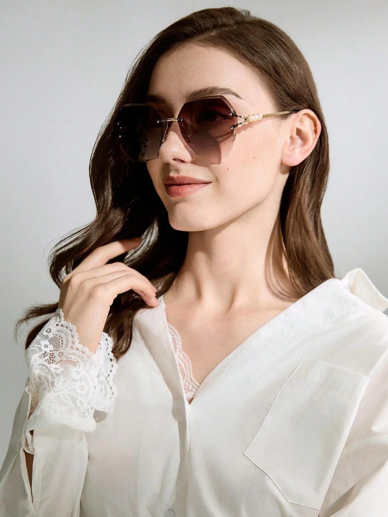 Pearl-Embellished Sunglasses for Women