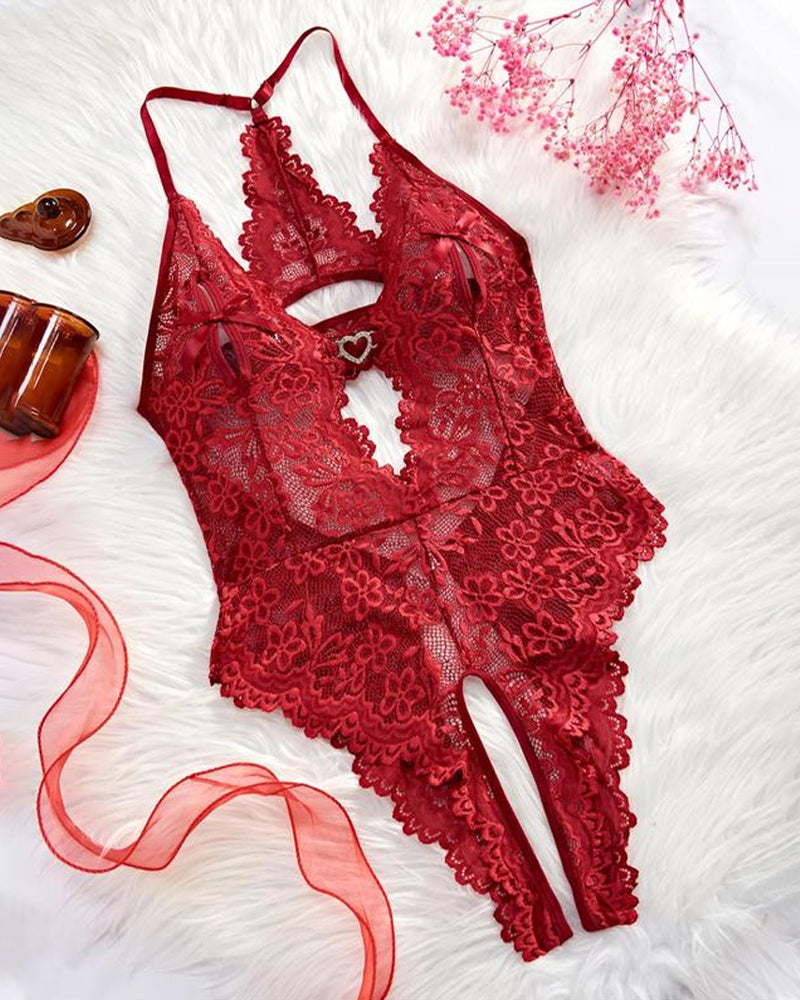 Women's Elegant Lace Bodysuit Sleepwear