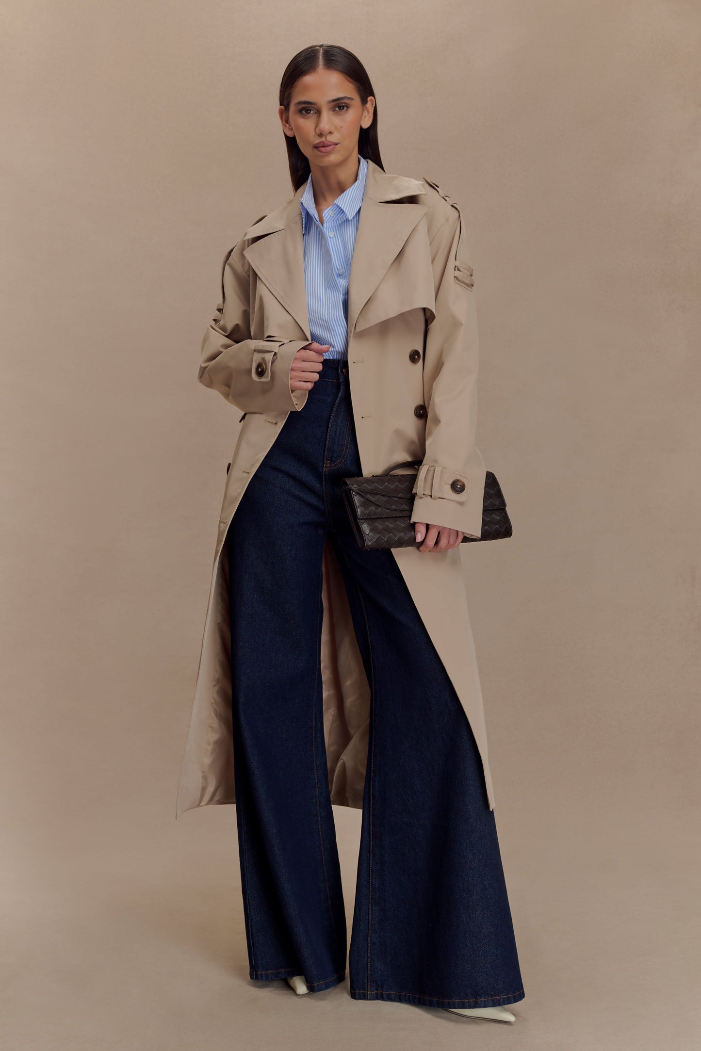 Camel Lois Twill Trench Coat