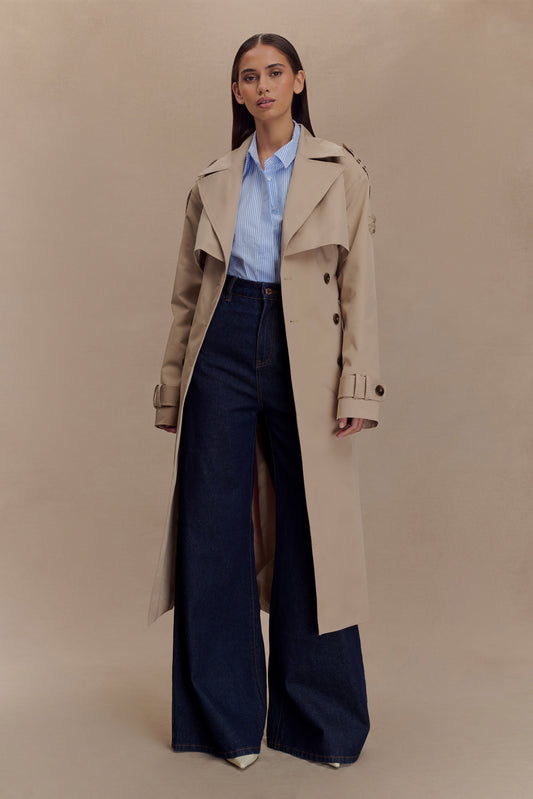 Camel Lois Twill Trench Coat