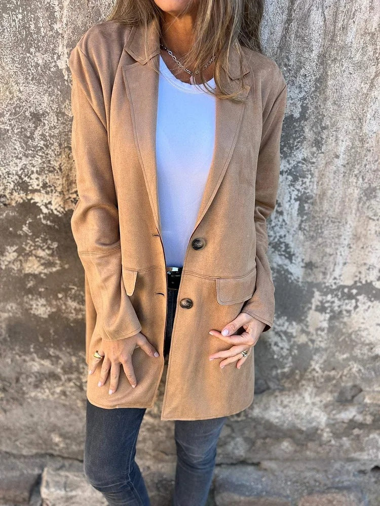 Maribelle | Long Faux Suede Coat