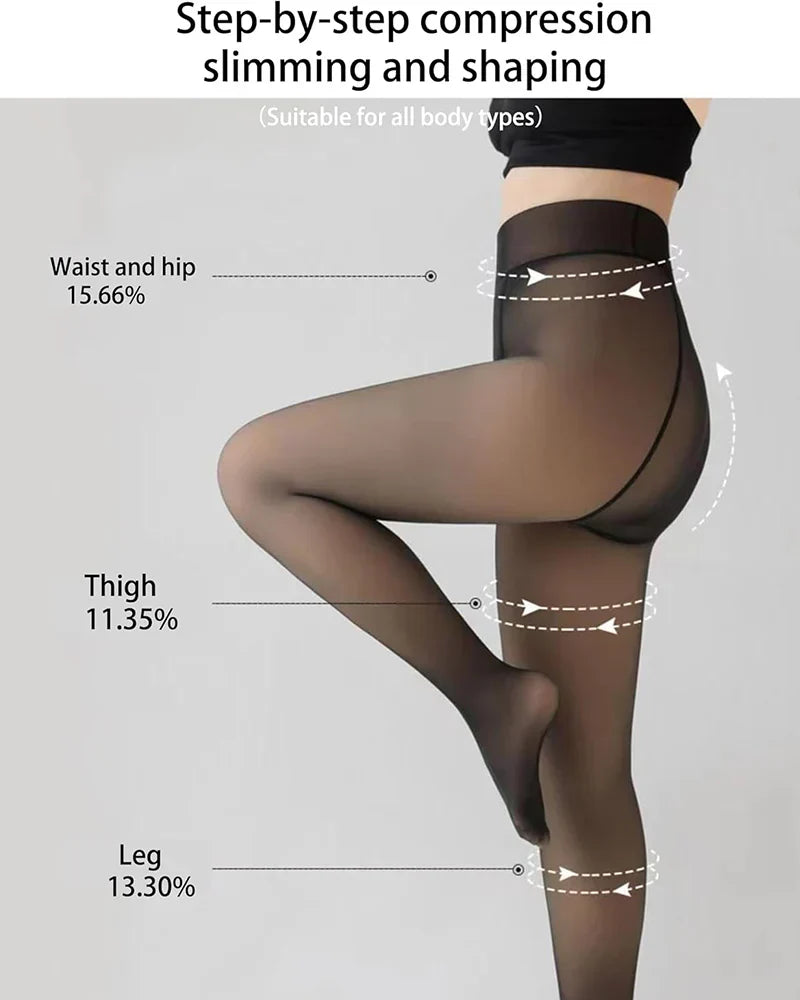 Sheer Fleece-Lined Tights