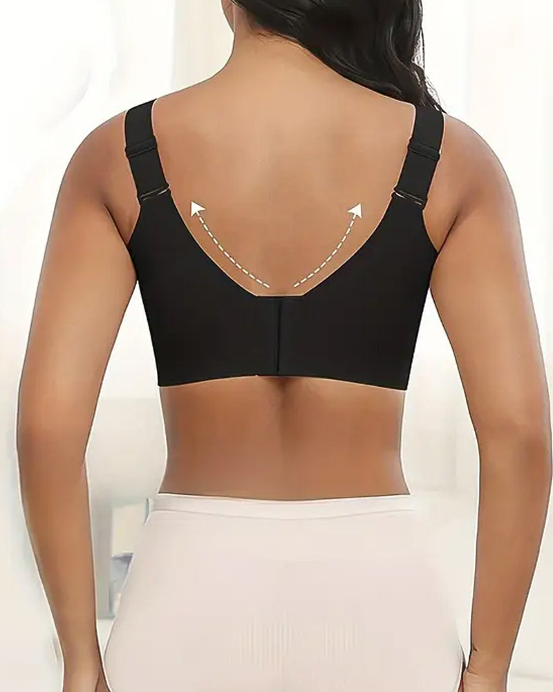 Adjustable Wireless Bra for Women - Solid Color with Four Rows