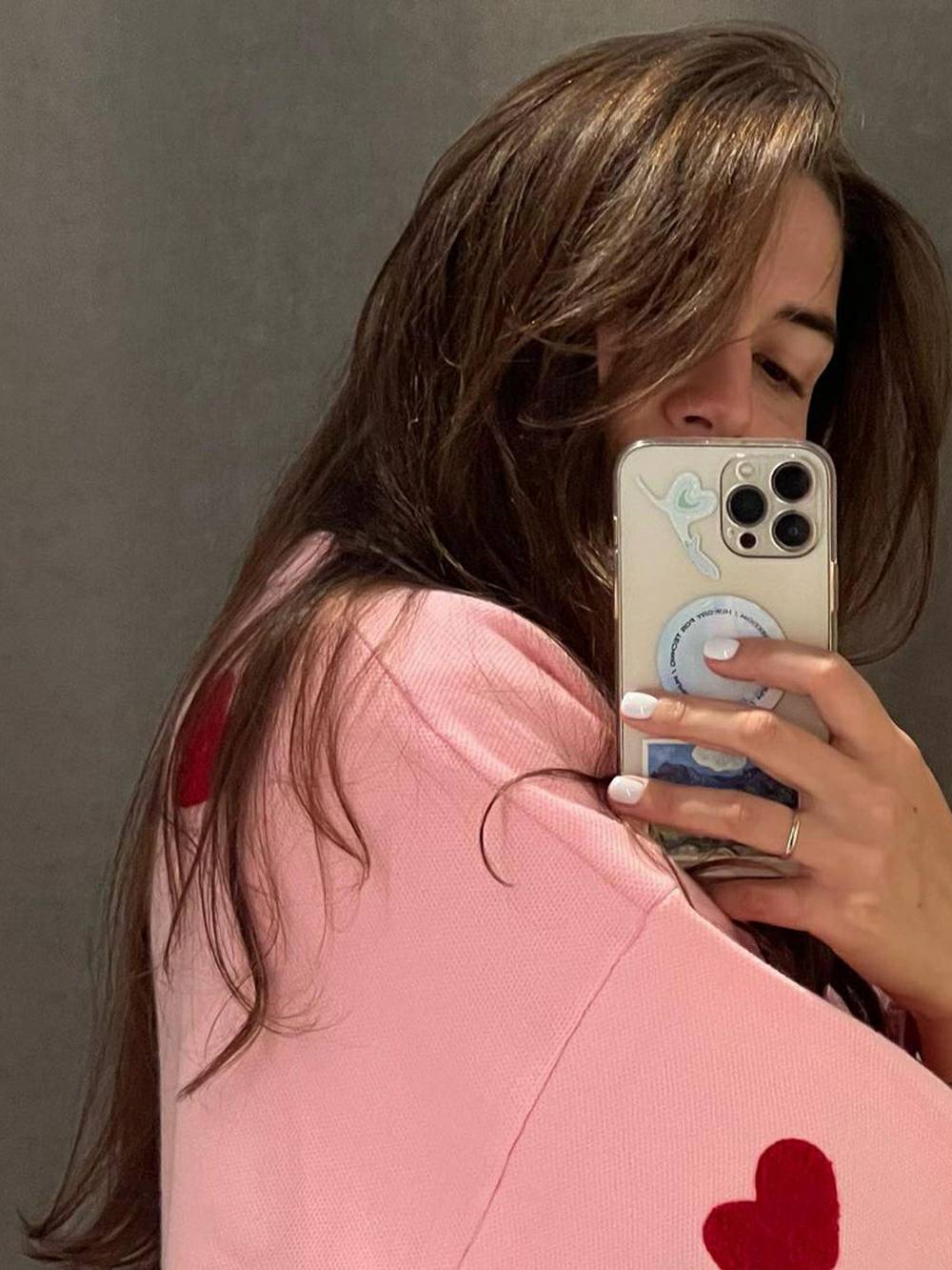 Cozy Heart Pattern Knit Sweatshirt