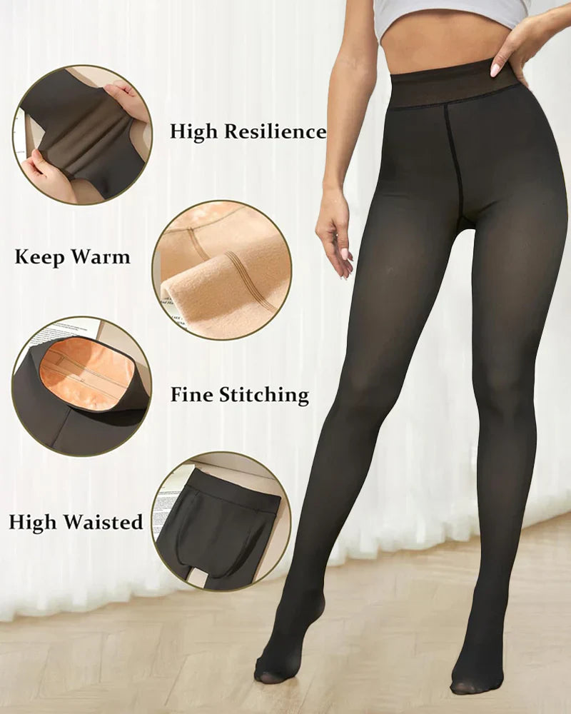Sheer Fleece-Lined Tights