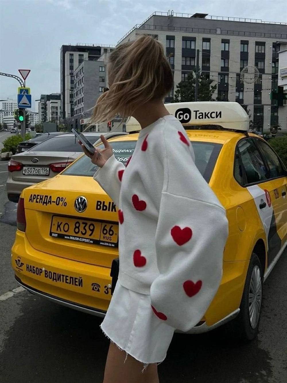 Cozy Heart Pattern Knit Sweatshirt