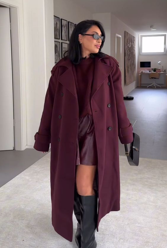 Burgundy Marceline Coat