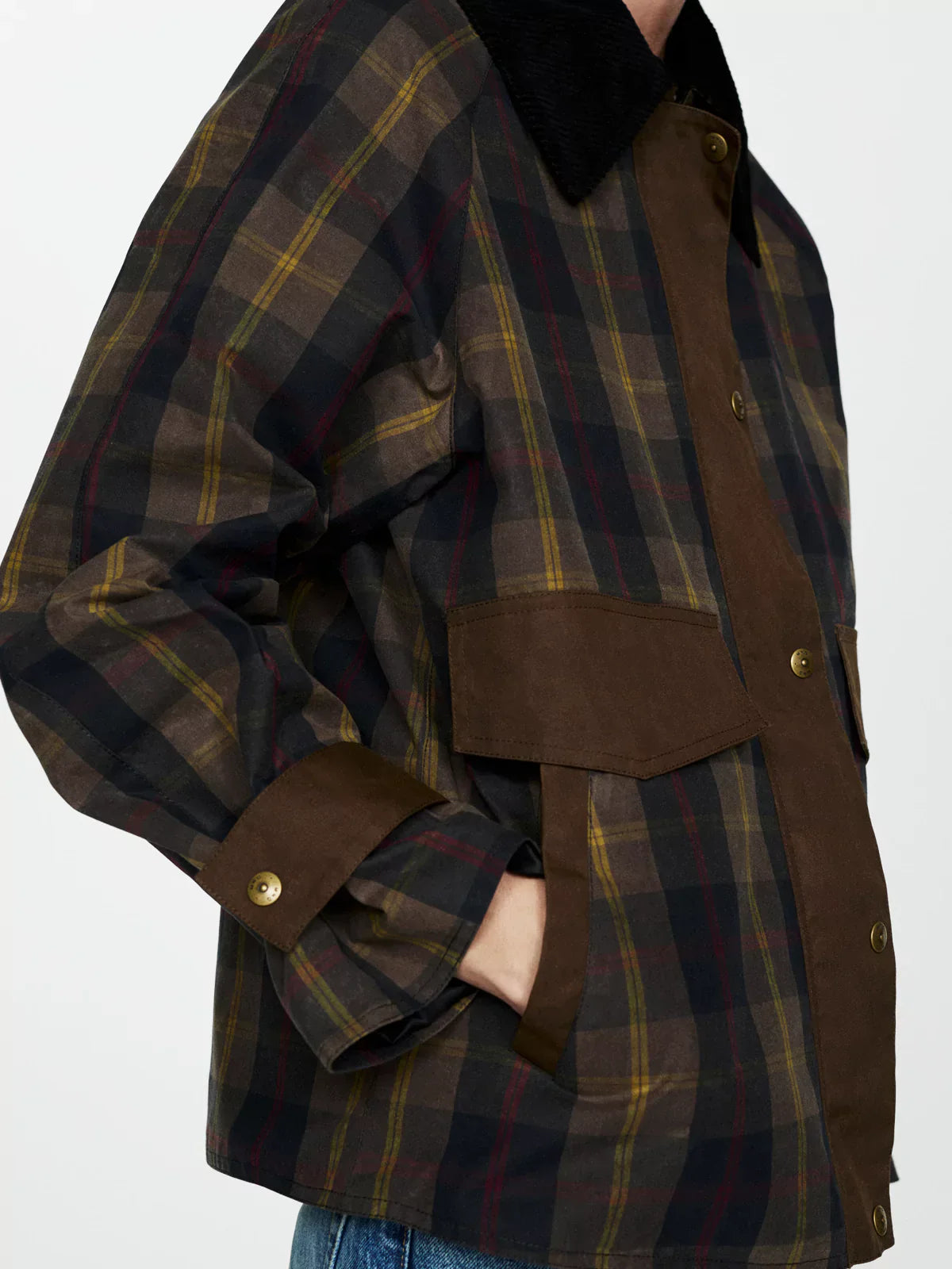 Women's Plaid Straight-Cut Jacket