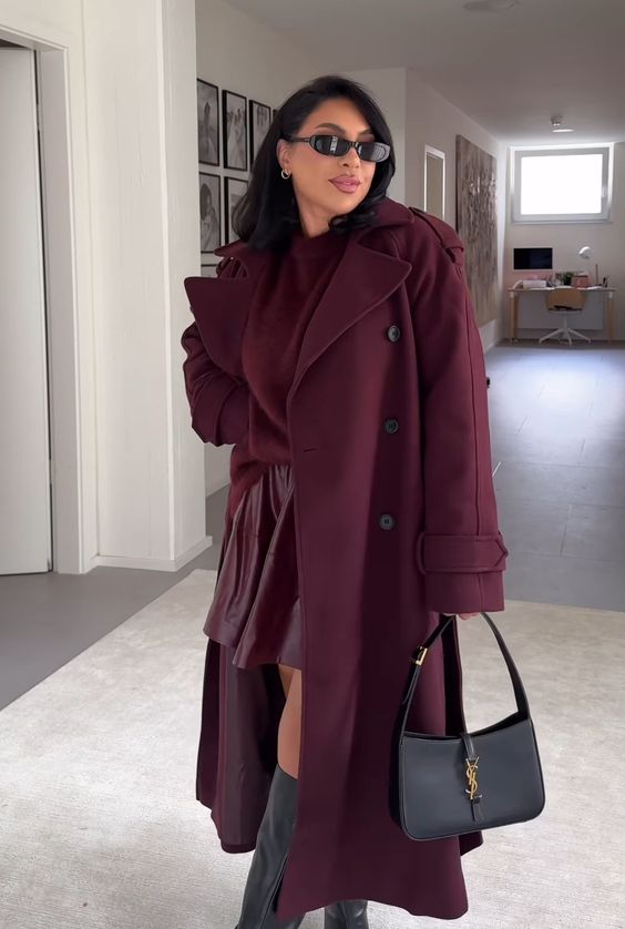 Burgundy Marceline Coat