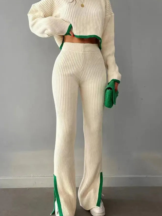 Cozy Chic 2-Piece Knitted Tracksuit for Autumn & Winter | Perfect from Day to Night