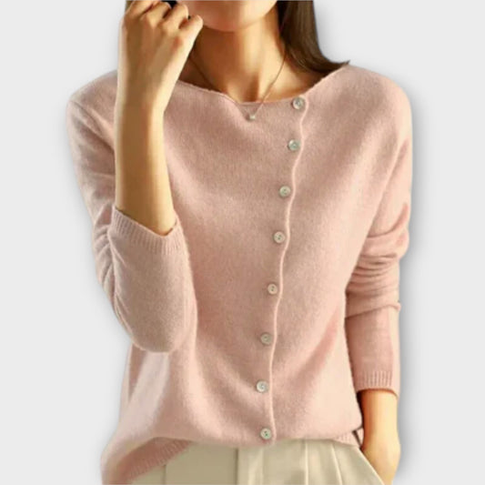 María Asymmetric Button Sweater