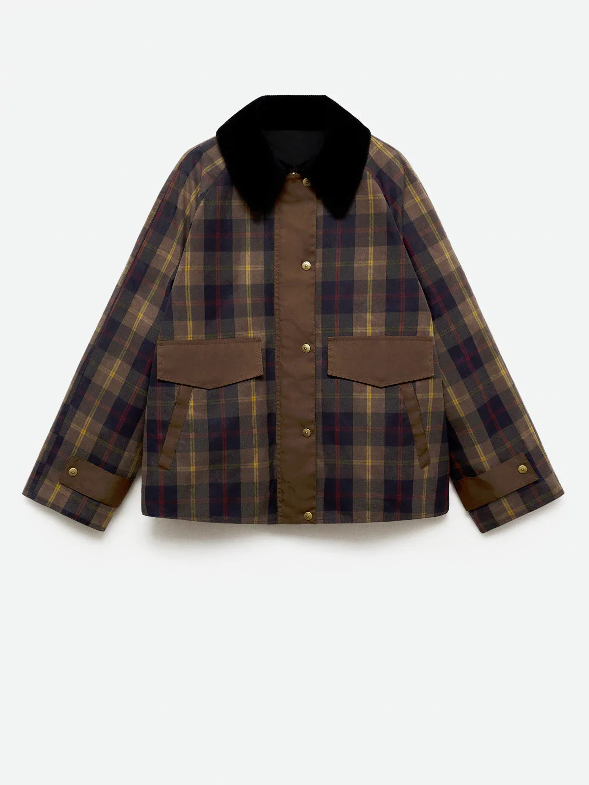 Women's Plaid Straight-Cut Jacket