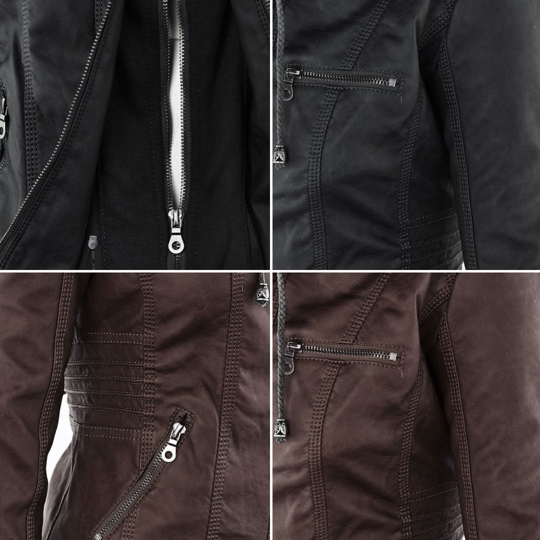 The Pia Hooded Leather