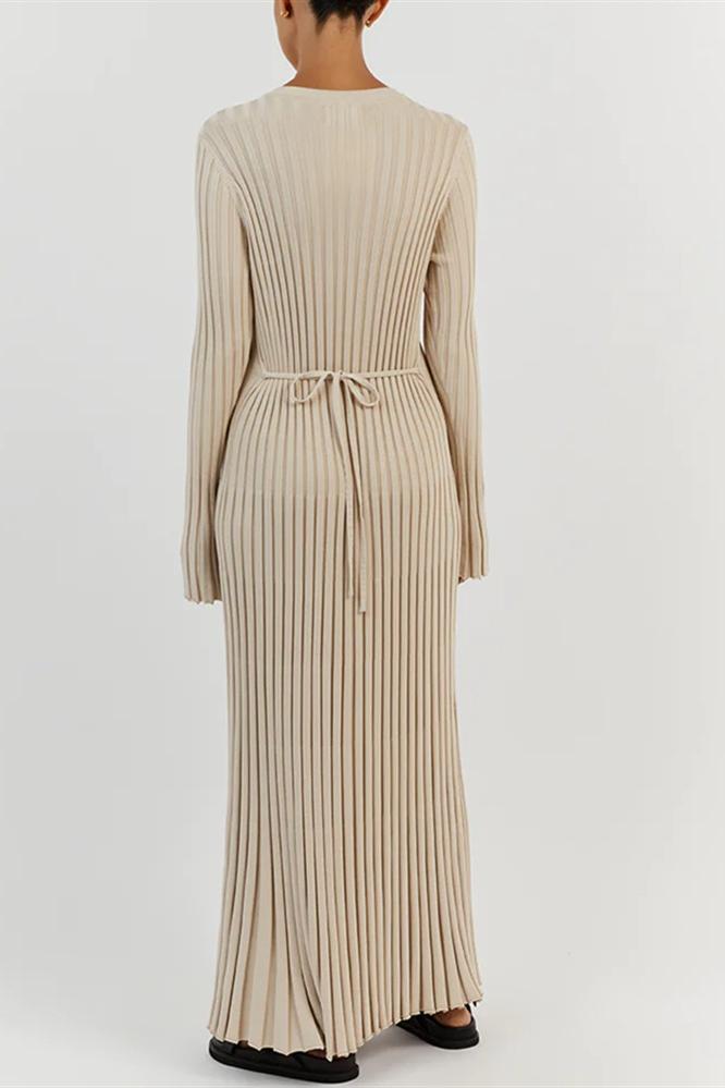 Antonia Ribbed Flare Maxi Knit Dress