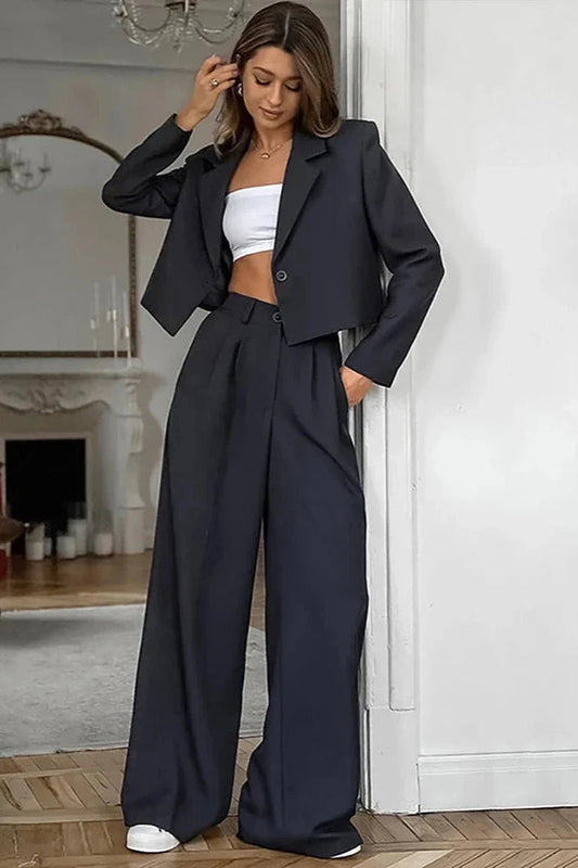 Fall-Winter Solid Office Pants Ensemble