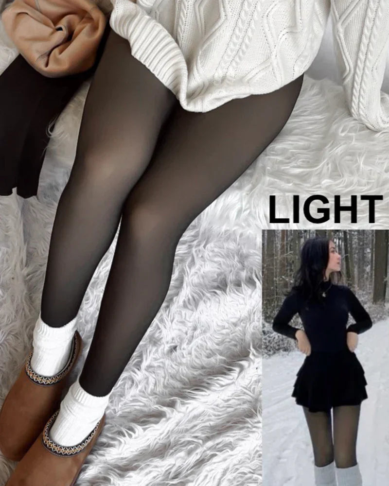 Sheer Fleece-Lined Tights