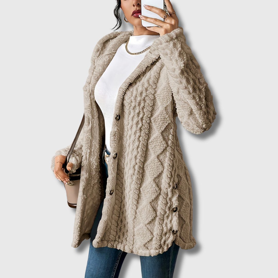 Sapphira | Cozy Hooded Teddy Coat
