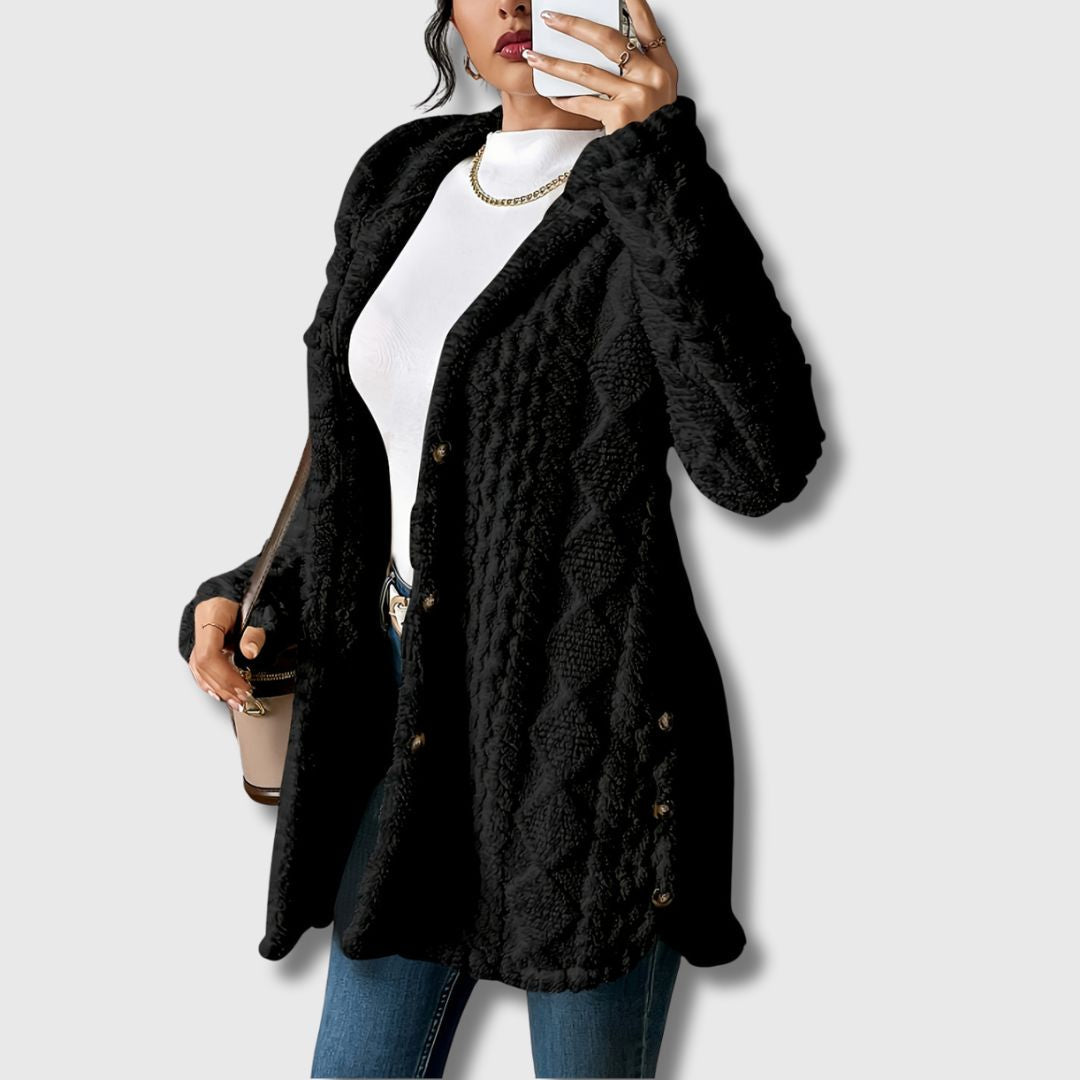 Sapphira | Cozy Hooded Teddy Coat