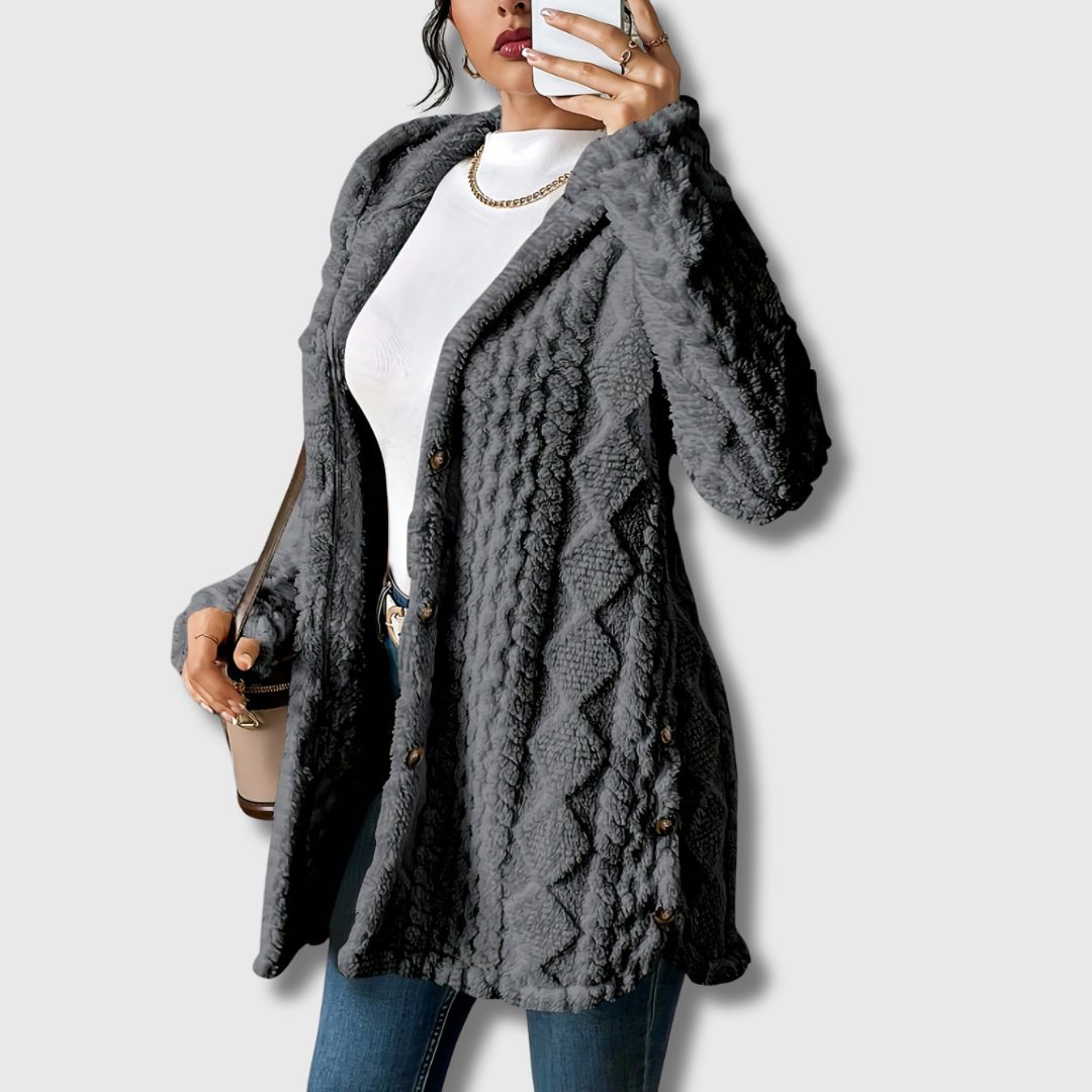 Sapphira | Cozy Hooded Teddy Coat