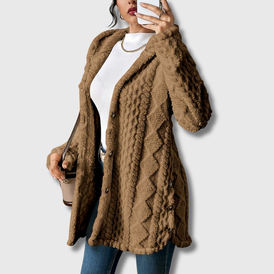 Sapphira | Cozy Hooded Teddy Coat