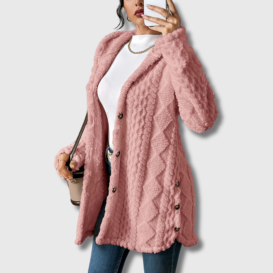 Sapphira | Cozy Hooded Teddy Coat