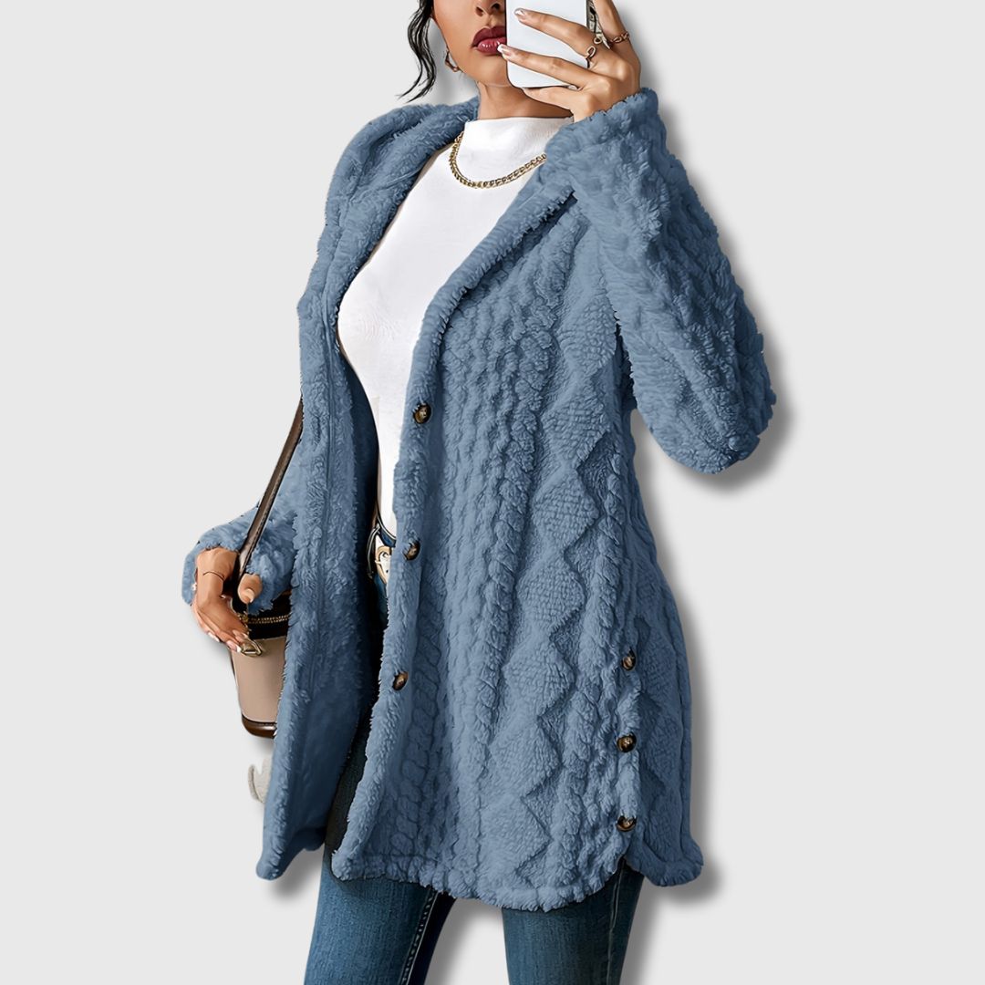 Sapphira | Cozy Hooded Teddy Coat