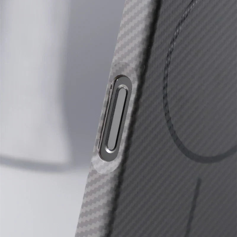 Textured Carbon Fiber iPhone Case Compatible with MagSafe Charging