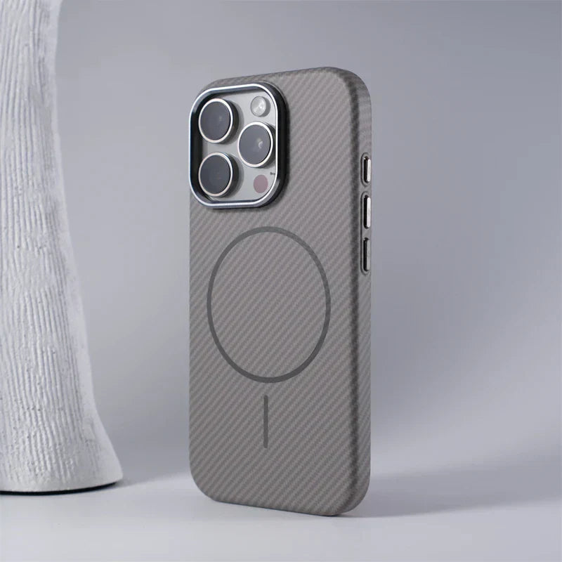 Textured Carbon Fiber iPhone Case Compatible with MagSafe Charging