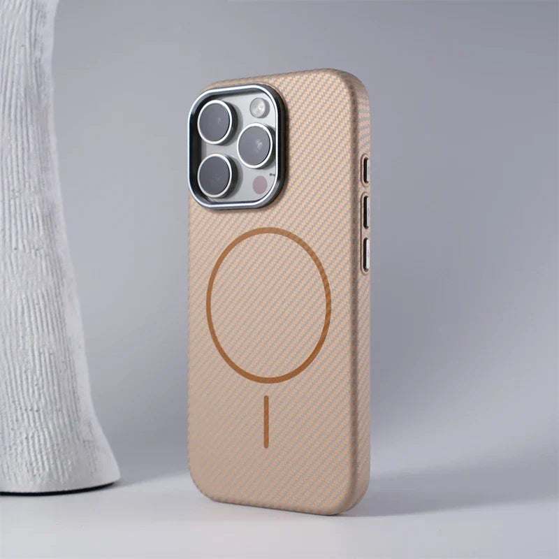 Textured Carbon Fiber iPhone Case Compatible with MagSafe Charging