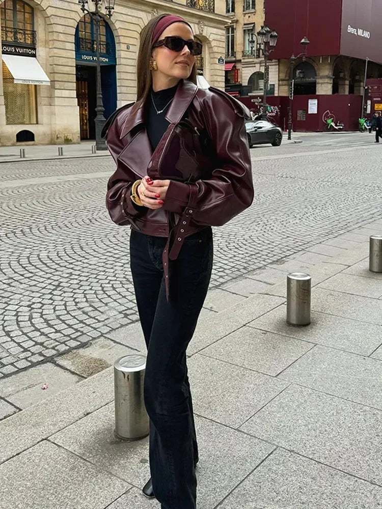 Burgundy Moto Jacket