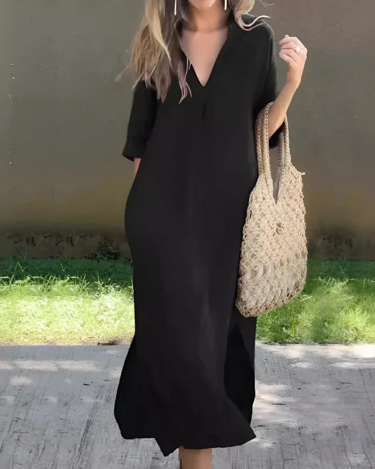 Chiara Dress | V-Neck - Premium Linen (Blogger Favorite)