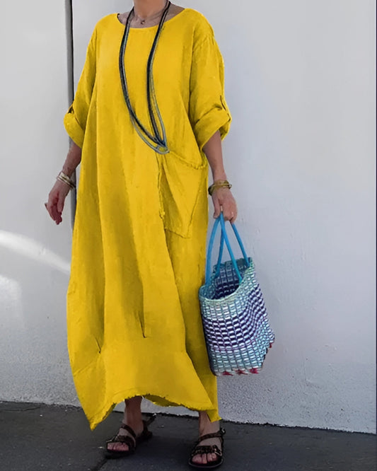 Autumn Max Comfort Dress | Casual (European Summer Favorite) - Premium Linen