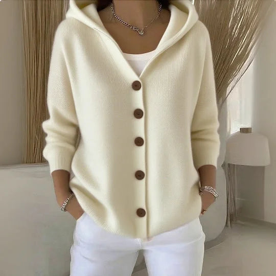 Nylah | Hooded Knit Cardigan with Button Details