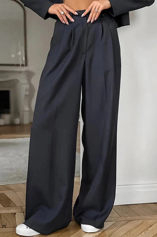 Fall-Winter Solid Office Pants Ensemble