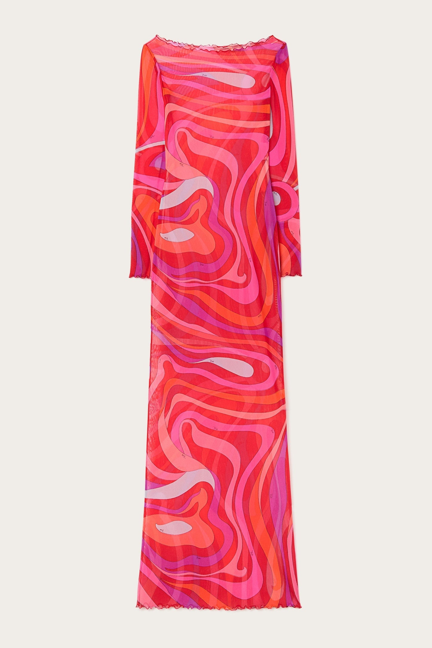 Chiffon Maxi Dress in Marm