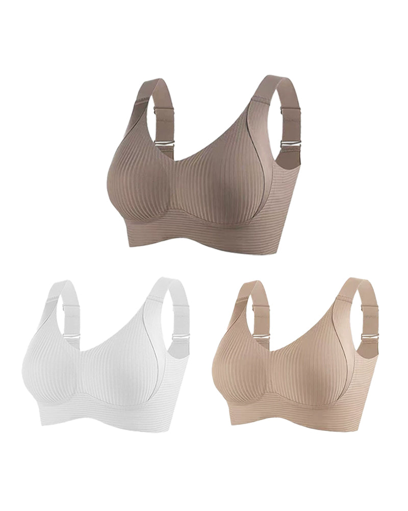 Adjustable Wireless Bra for Women - Solid Color with Four Rows