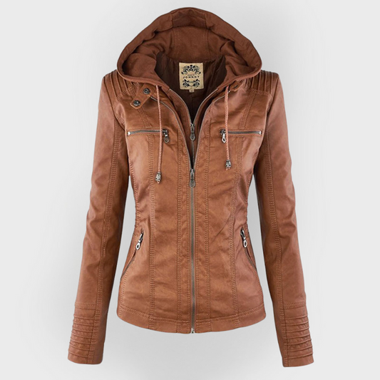 The Pia Hooded Leather