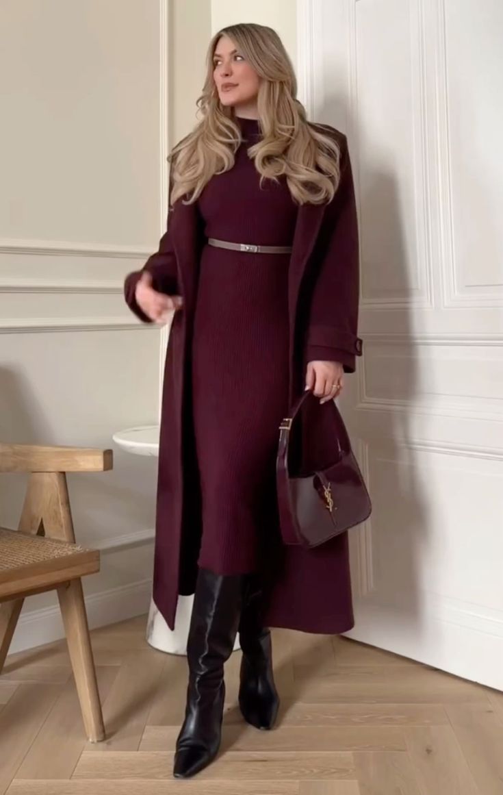 Burgundy Marceline Coat