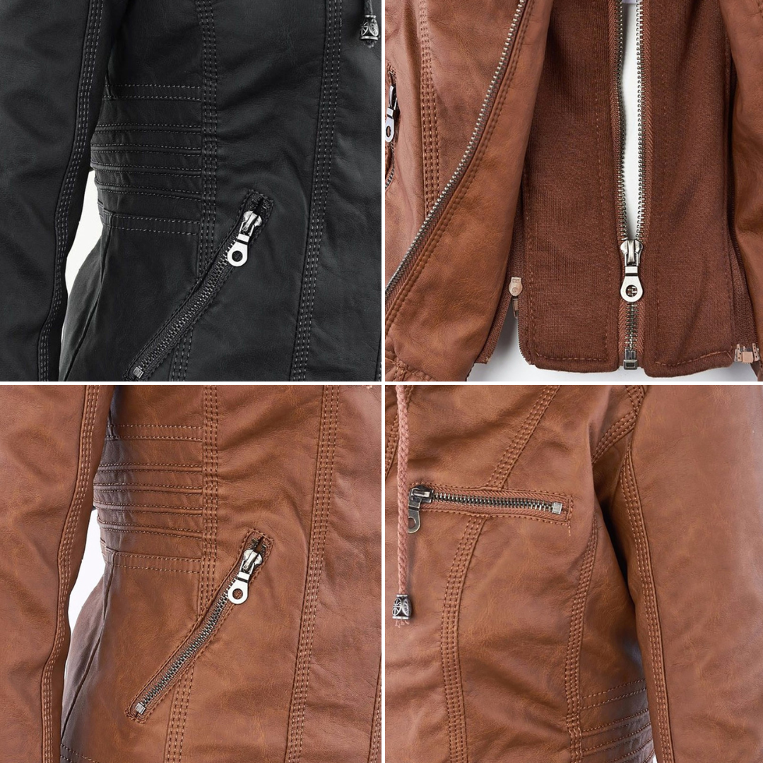 The Pia Hooded Leather